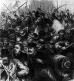 O'Reilly gave extensive coverage to the Great Railway Strike of 1877